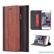 Чохол Дерев'яний Книжка Шкіра на Iphone 6/6s;