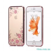 Чохол рожевий зі стразами на Iphone 7/8 PLUS