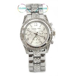 Жіночий сріблястий годинник Michael Kors стрази Жіночий сріблястий годинник Michael Kors стрази